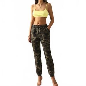 NEW DOUBLJU caro high rise jeans in camo